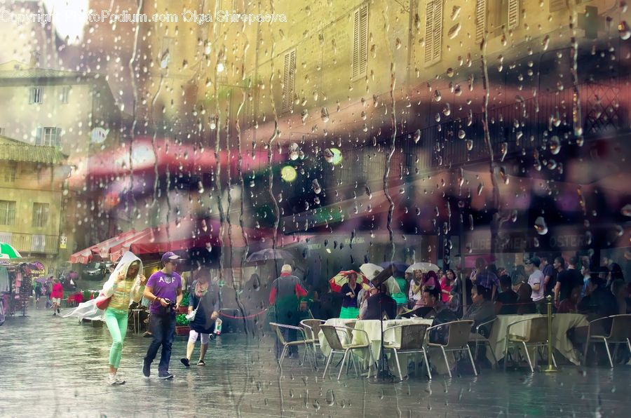 Umbrella, Fountain, Water, Carnival, Festival, Crowd, People