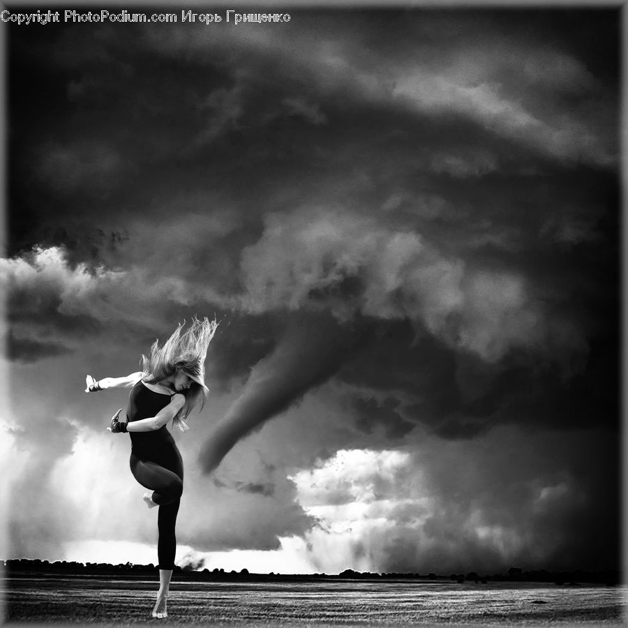 Outdoors, Storm, Weather, Dance, Dance Pose, Female, Person