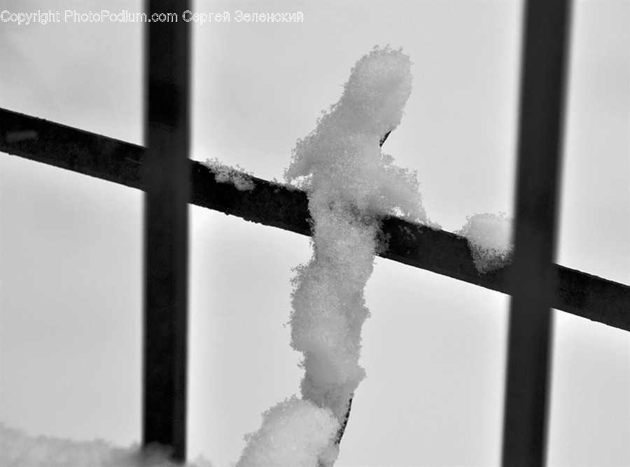 Outdoors, Nature, Ice, Snow, Handrail