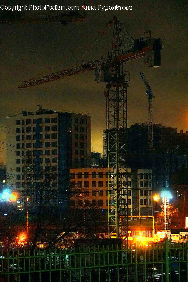 Construction Crane, Construction, Town, Urban, Building