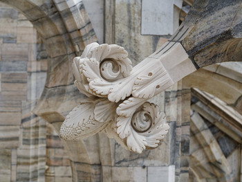 Stunningly beautiful and diverse marble decorations of the Duomo of Milan. 