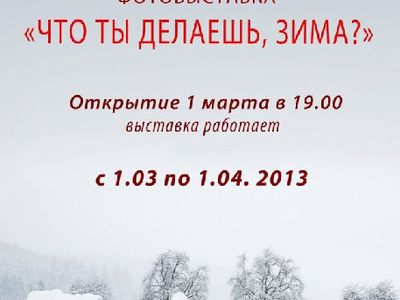 Фотовыставка "Что ты делаешь, Зима?"