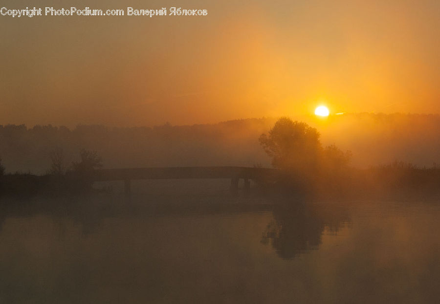 Dawn, Dusk, Sky, Sunrise, Sunset, Fog, Mist