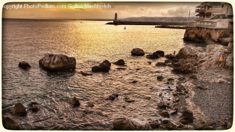 Rock, Coast, Outdoors, Sea, Water, Sand, Soil
