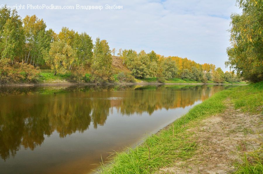 Canal, Outdoors, River, Water, Nature, Field, Grass