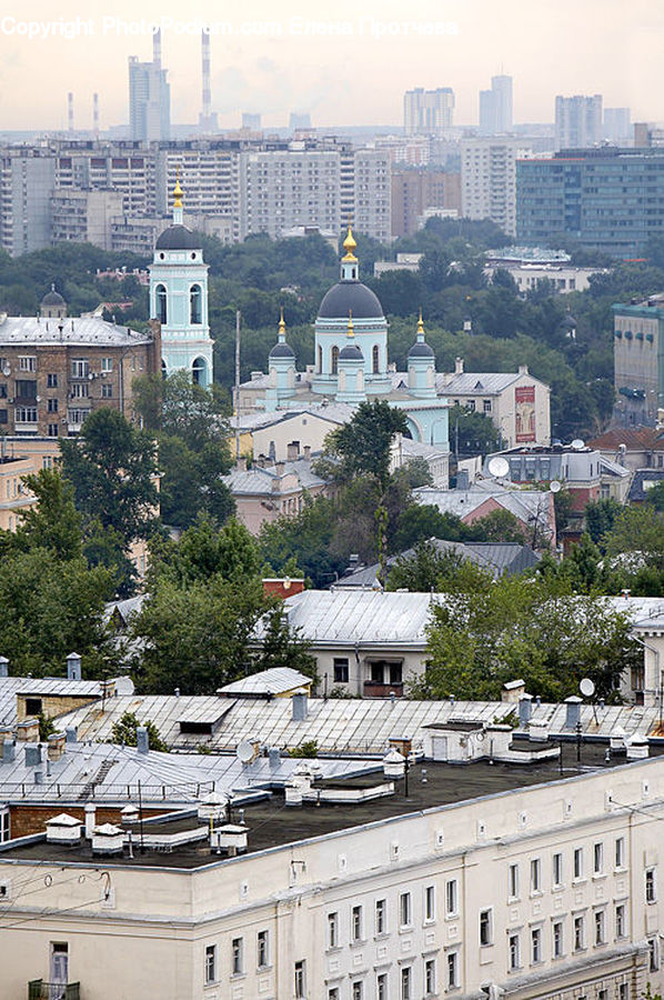 Architecture, Bell Tower, Clock Tower, Tower, Aerial View, City, Downtown