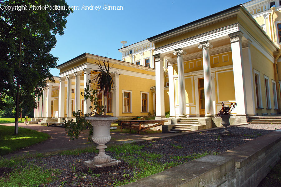 Building, Housing, Villa, Architecture, Mansion, Flagstone, Column