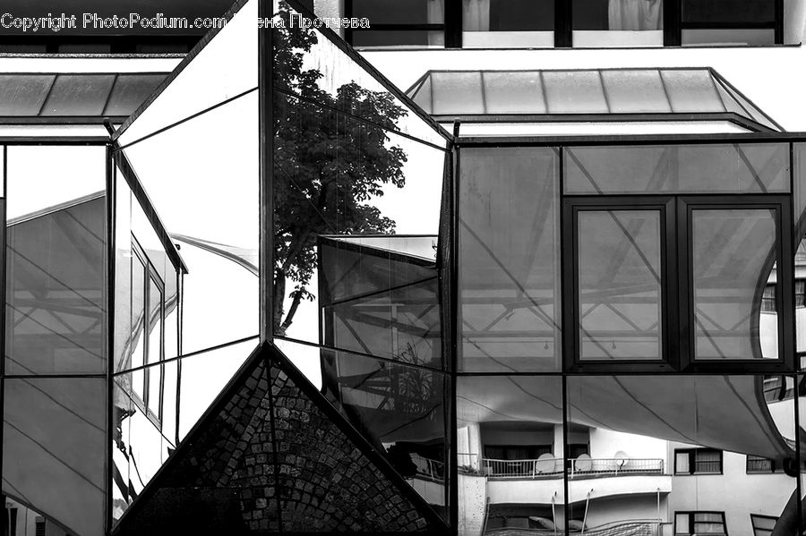 Door, Revolving Door, Banister, Handrail, Staircase, City, Downtown