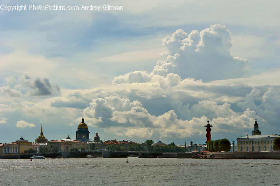 Cloud, Cumulus, Sky, Architecture, Tower, Azure Sky, Outdoors