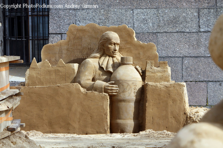 Ancient Egypt, Chair, Furniture, Outdoors, Sand, Soil, Brick