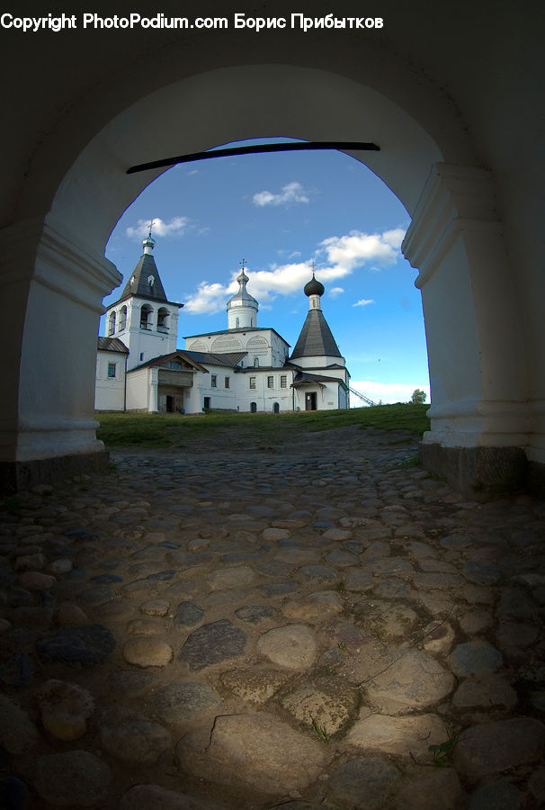 Patio, Architecture, Bell Tower, Clock Tower, Tower, Flagstone, Dome