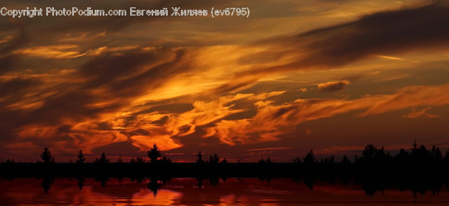 Dawn, Dusk, Red Sky, Sky, Sunrise, Sunset, Azure Sky