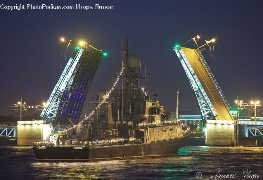 Construction, Ferry, Freighter, Ship, Tanker, Vessel, Lighting