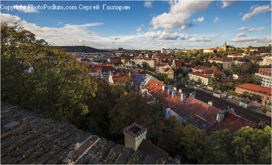 Aerial View, People, Person, Human, Building, Downtown, Town