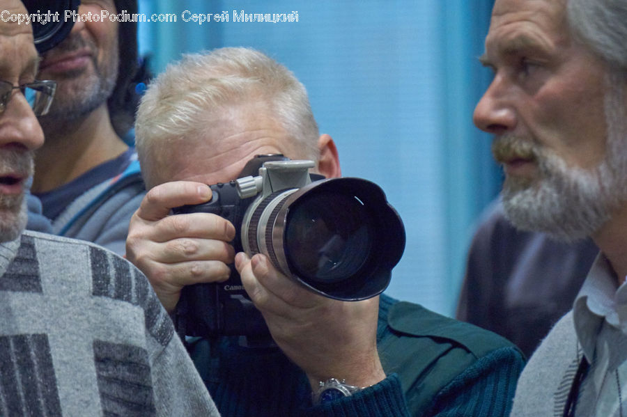 People, Person, Human, Sitting, Camera, Electronics, Head