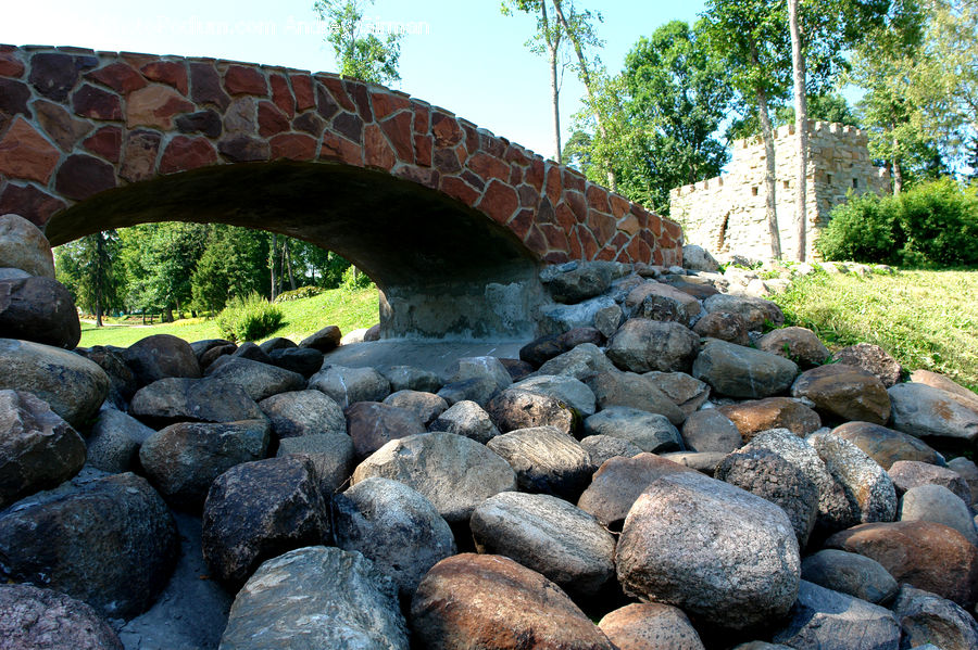 Brick, Pebble, Rock, Cobblestone, Pavement, Walkway, Lumber