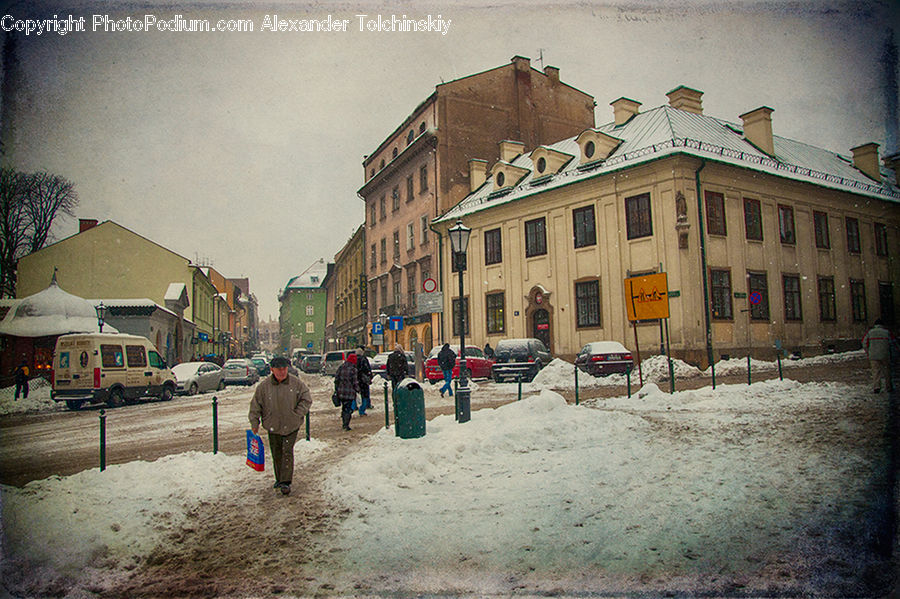 Car, Van, Cobblestone, Pavement, Walkway, Ambulance, Vehicle