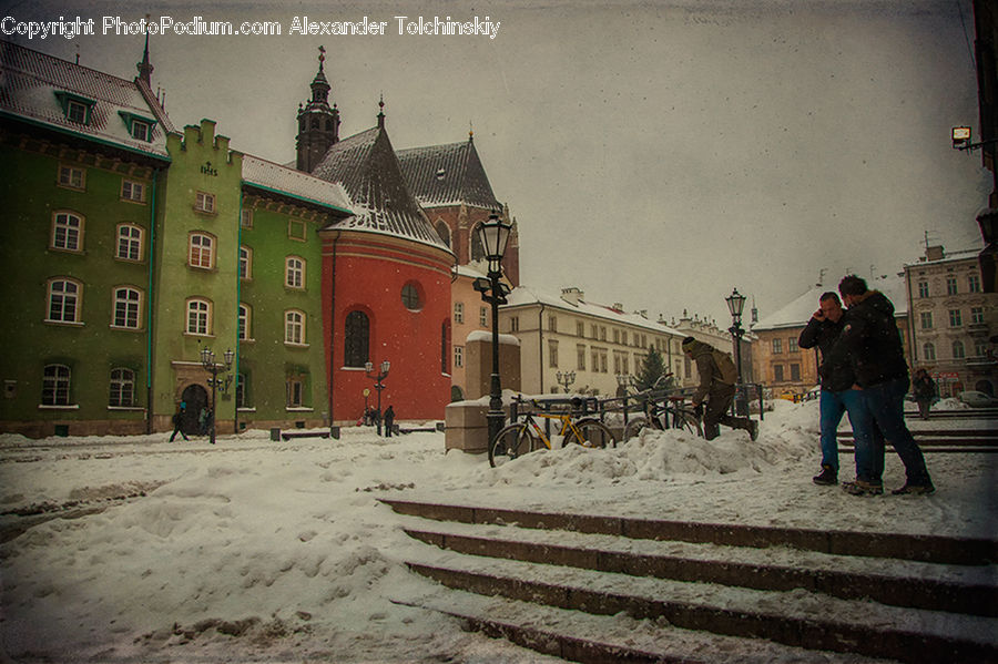 Human, People, Person, Cobblestone, Pavement, Walkway, Ice