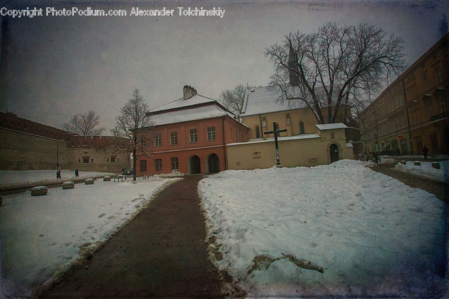 Ice, Outdoors, Snow, Building, Housing, Villa, Architecture
