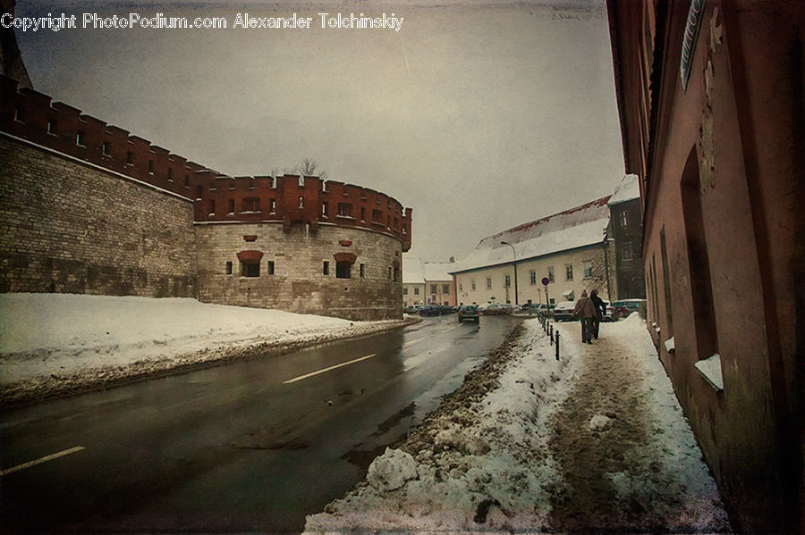 Castle, Fort, Alley, Alleyway, Road, Street, Town