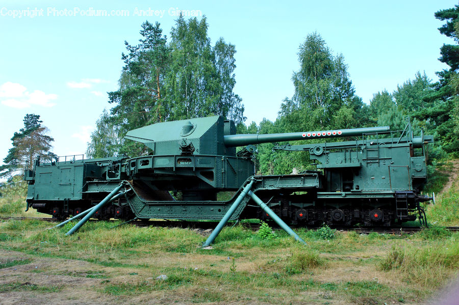 Bulldozer, Tractor, Vehicle, Army, Tank, Locomotive, Rail