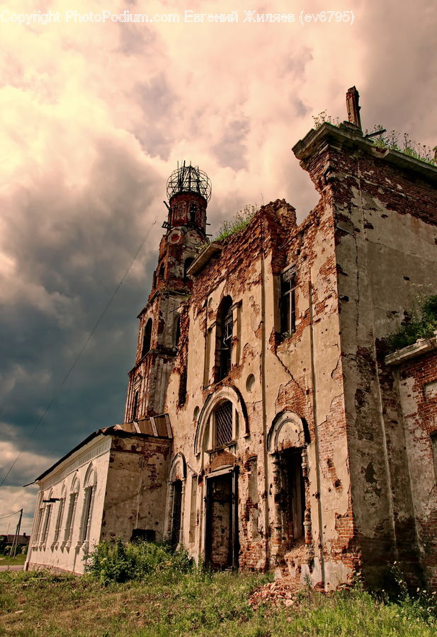 Ruins, Castle, Fort, Architecture, Bell Tower, Clock Tower, Tower