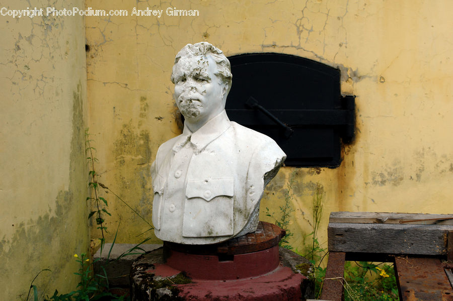 People, Person, Bust, Figurine, Head, Human, Bench