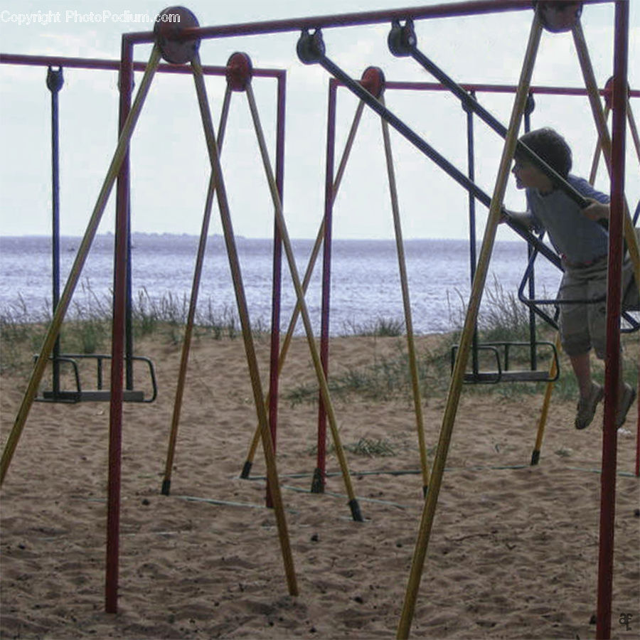 Dock, Pier, Playground, Tripod, Outdoors, Sea, Water