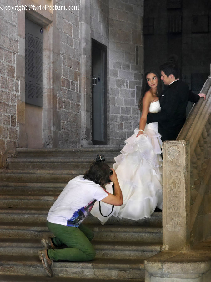 People, Person, Human, Clothing, Overcoat, Suit, Bride