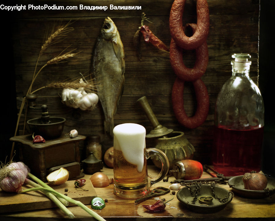 Garlic, Plant, People, Person, Human, Bottle, Glass