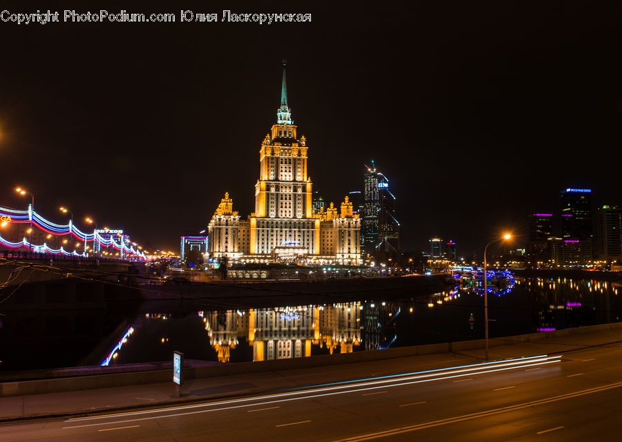 City, Downtown, Lighting, Night, Outdoors, Metropolis, Urban