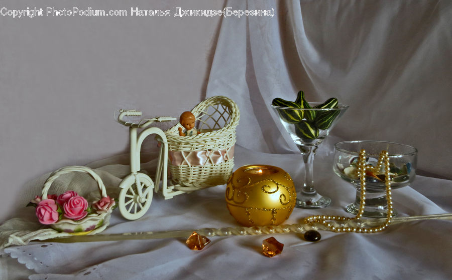 Glass, Goblet, Cradle, Crib, Furniture, Cake, Dessert
