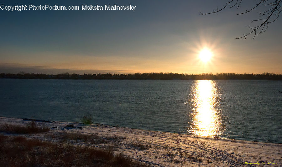Sun, Dawn, Dusk, Sky, Sunrise, Sunset, Lake
