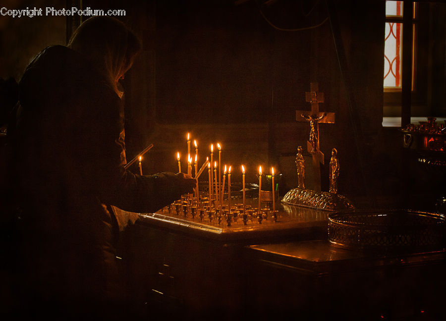 Candle, Light, Bar Counter, Pub, Dinner, Food, Meal