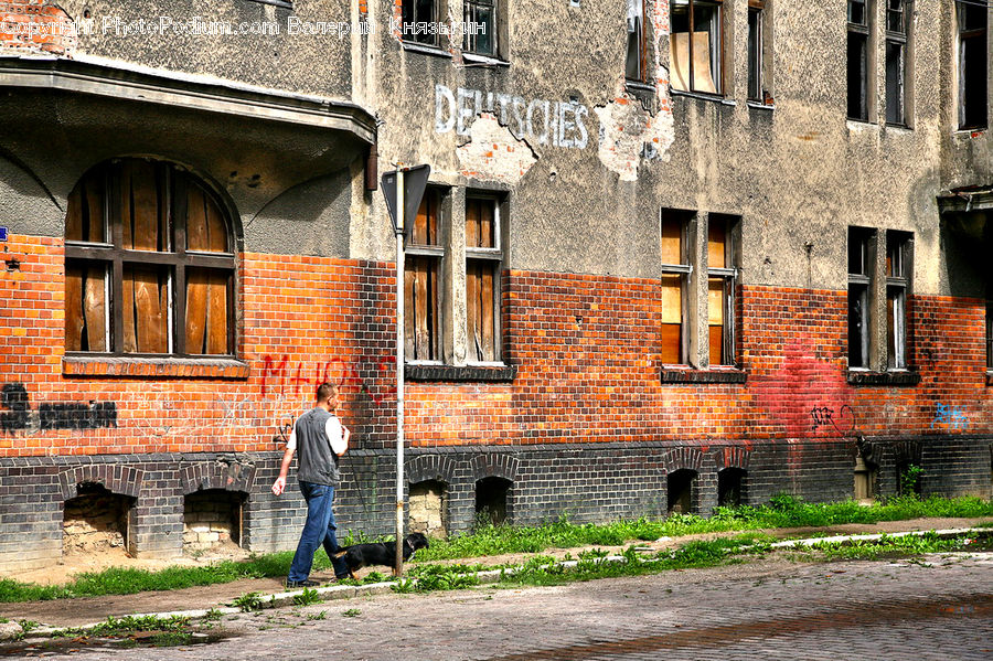 Brick, Fireplace, Hearth, Building, Cottage, Housing, Downtown
