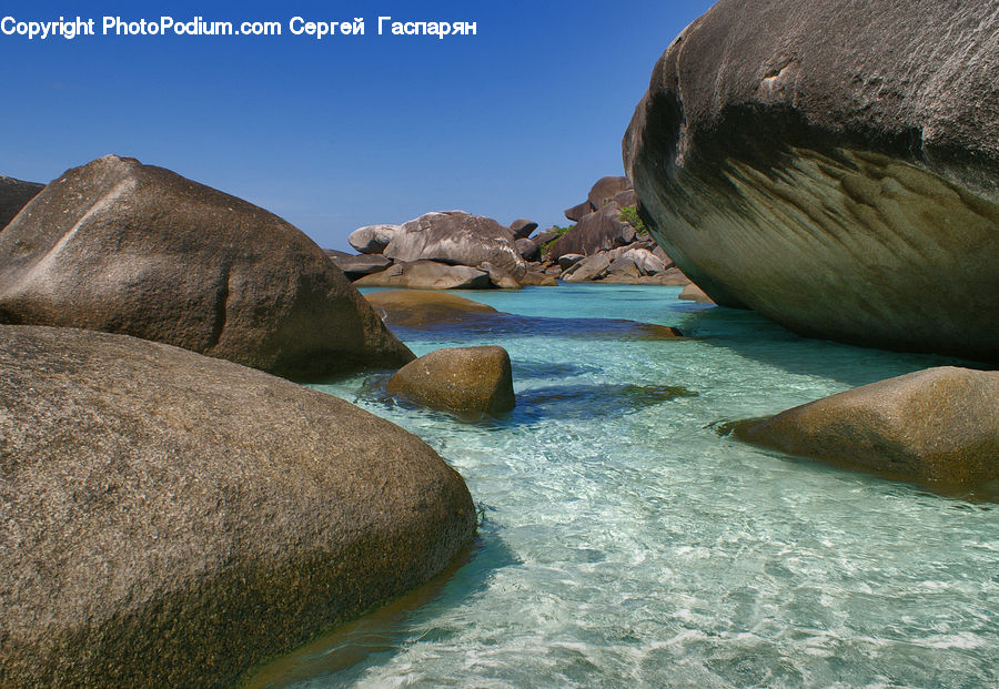 Coast, Cove, Outdoors, Sea, Water, Pebble, Rock