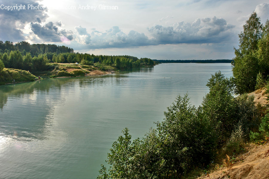 Lake, Outdoors, Water, Fence, Hedge, Plant, Conifer