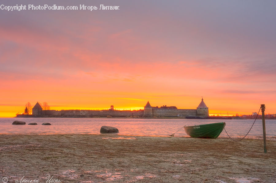 Boat, Rowboat, Vessel, Dawn, Dusk, Sky, Sunrise