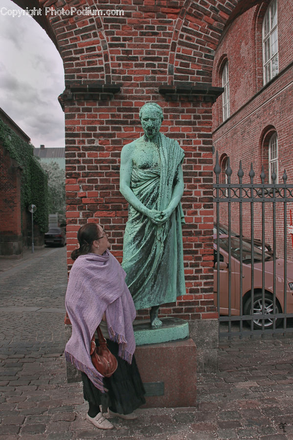 People, Person, Human, Brick, Cardigan, Clothing, Sweater