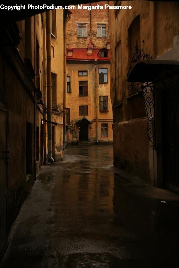 Alley, Alleyway, Road, Street, Town, Crypt, Building