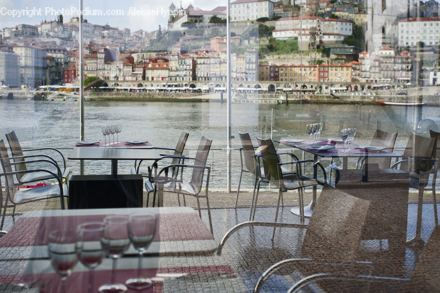 Chair, Furniture, Dining Table, Table, City, Downtown, Bench