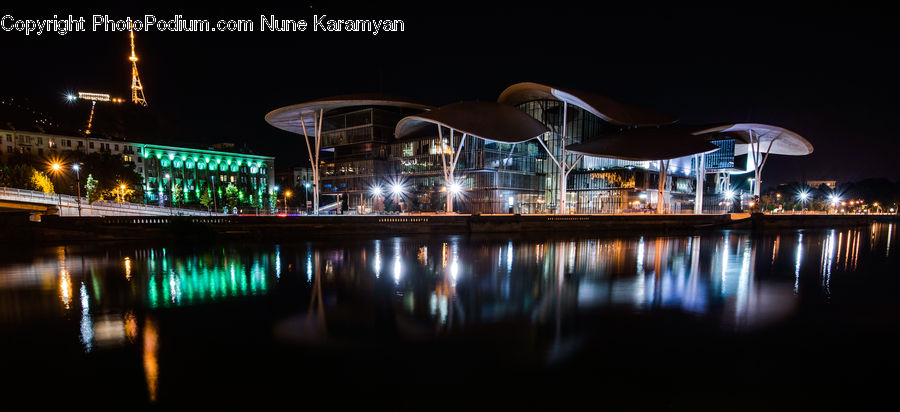 Architecture, Convention Center, Dome, Mosque, Worship, Fountain, Water