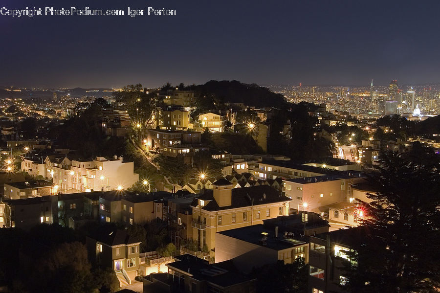 City, Downtown, Metropolis, Urban, Night, Outdoors, Neighborhood