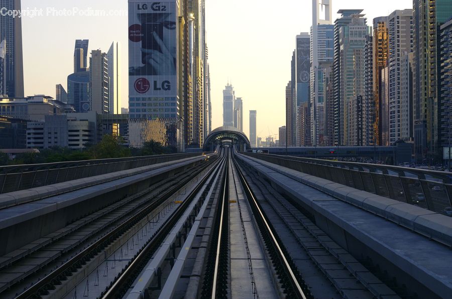 City, Downtown, Urban, Metropolis, Building, Freeway, Highway