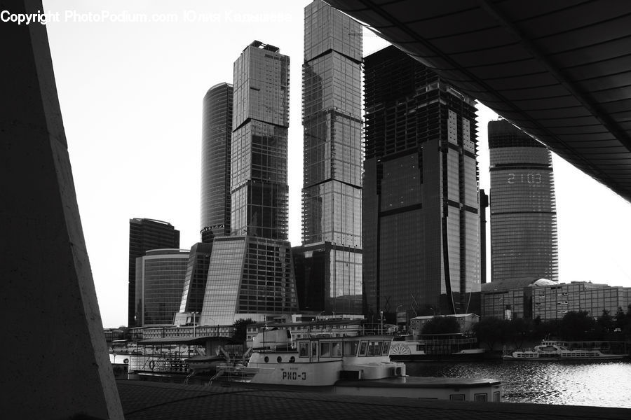 Boat, Watercraft, City, Downtown, Urban, Architecture, High Rise