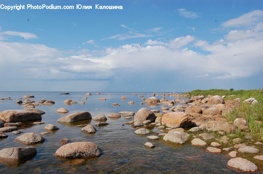 Rock, Pebble, Beach, Coast, Outdoors, Sea, Water