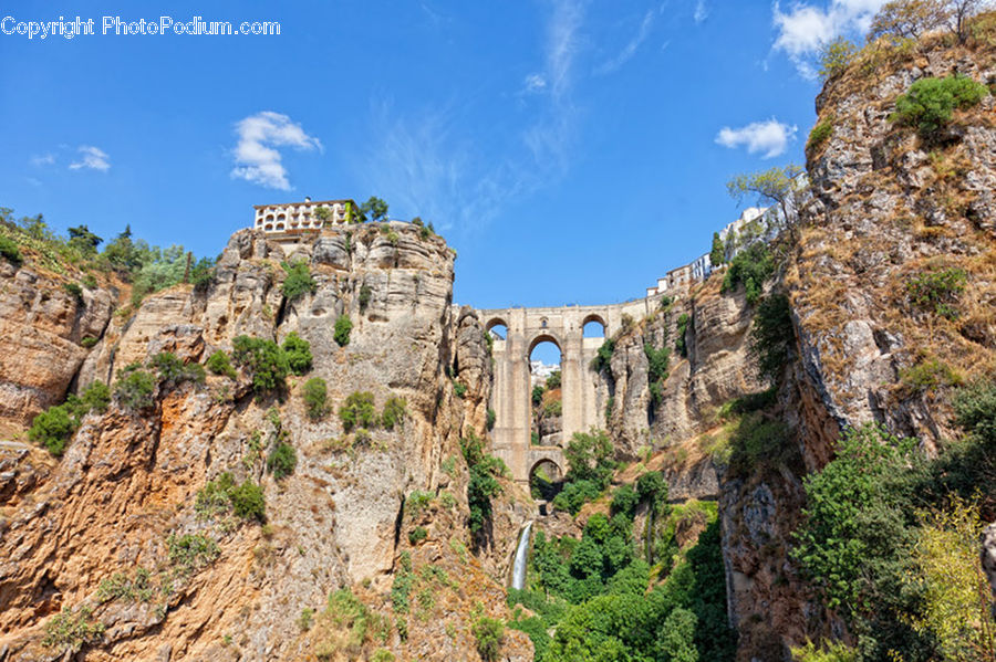 Castle, Fort, Ruins, Cliff, Outdoors, Architecture, Canyon
