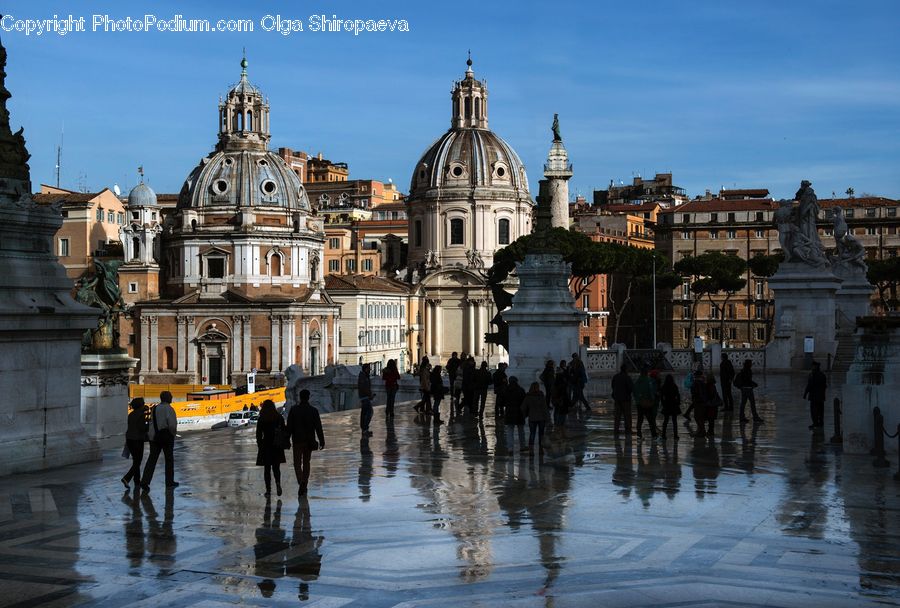 Architecture, Downtown, Plaza, Town Square, City, Building, Town