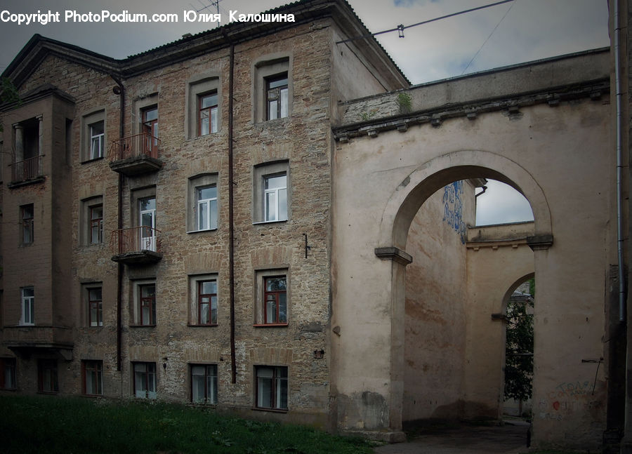 Brick, Building, Arch, Downtown, Town, Alley, Alleyway