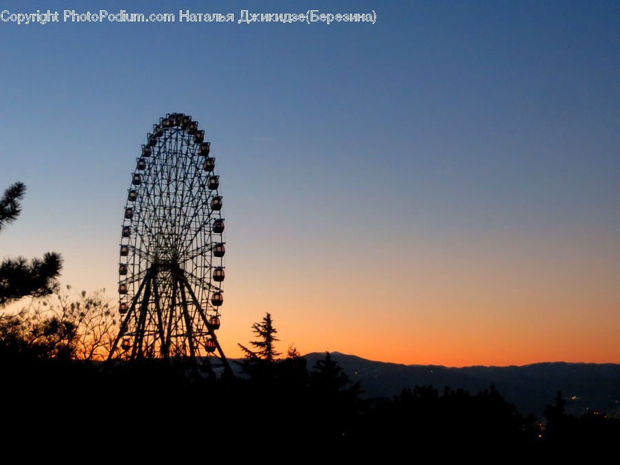 Ferris Wheel, Architecture, Tower, Electric Transmission Tower, Amusement Park, City, Downtown